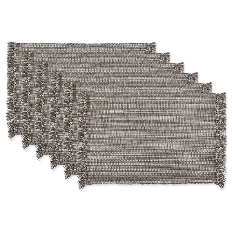 DII Variegated Tabletop Collection, Placemat Set3x19, Gray, 6 Piece - Image 1